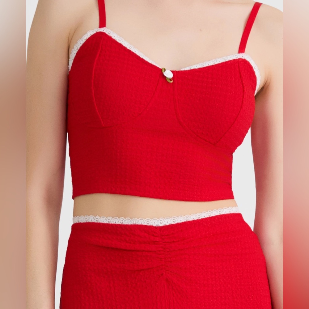 Madden NYC Red textured camisole top bralette XXL